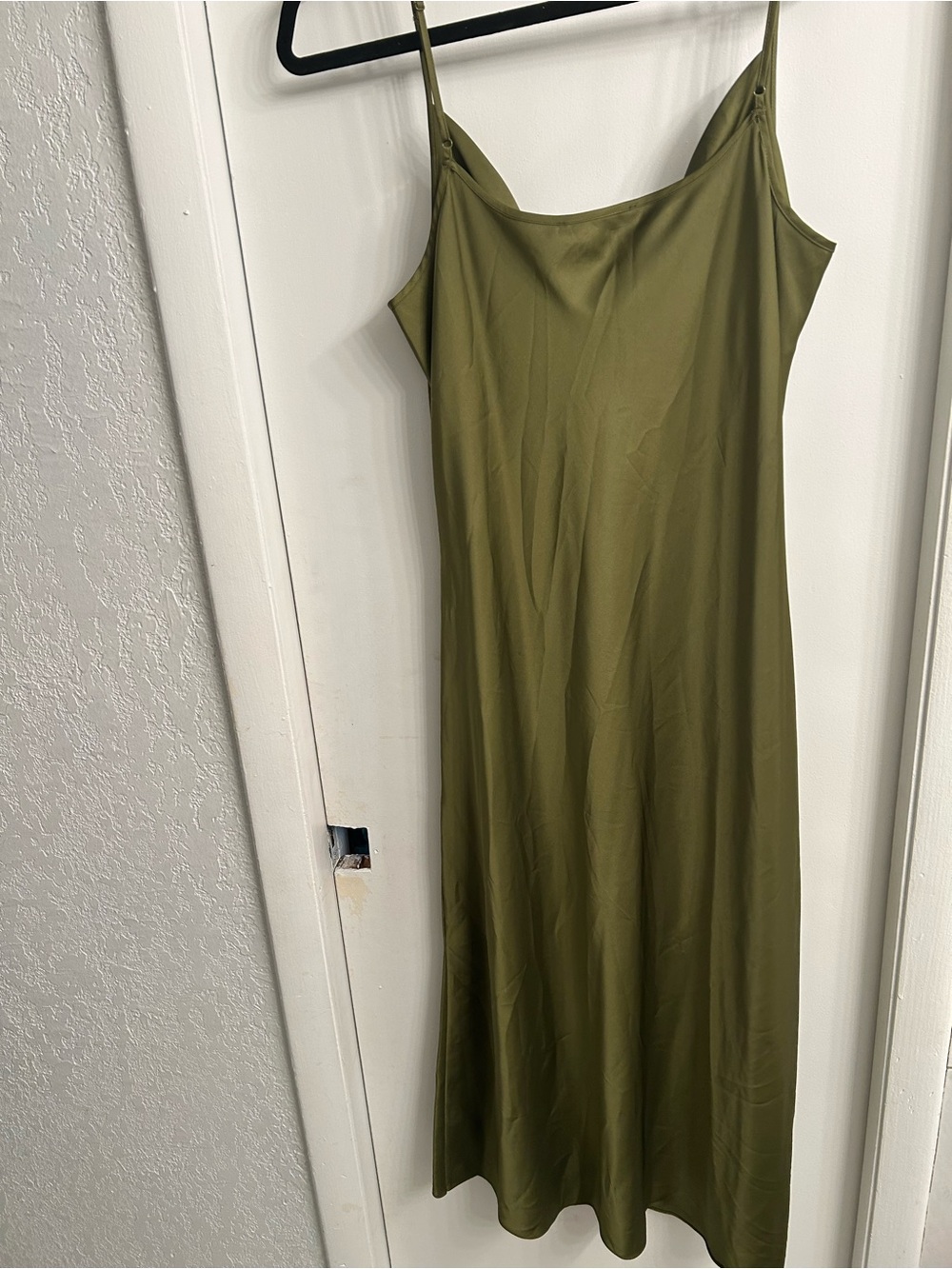 AllSaints Olive Green Slip Maxi Dress